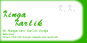 kinga karlik business card